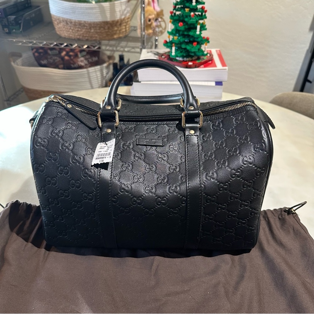 Gucci Black Embossed Leather Bag